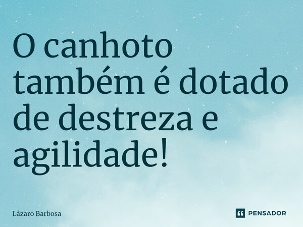 ⁠O canhoto também é dotado de destreza e agilidade!... Frase de Lázaro Barbosa.