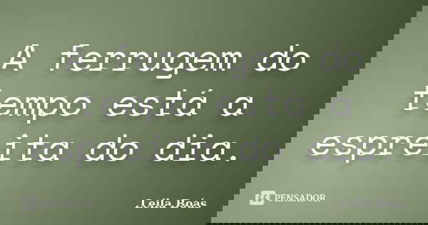 A ferrugem do tempo está a espreita do dia.... Frase de Leila Boás.