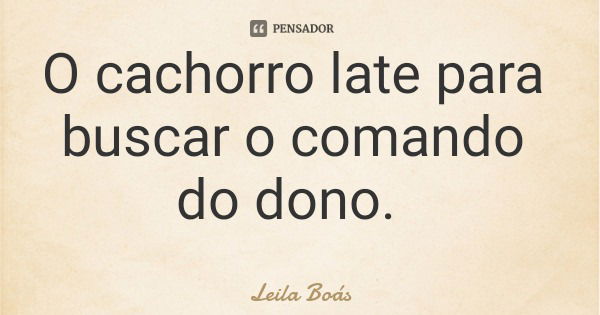 O cachorro late para buscar o comando do dono.... Frase de Leila Boás.