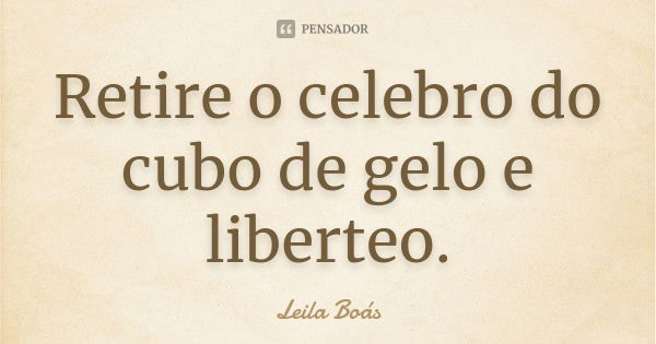 Retire o celebro do cubo de gelo e liberteo.... Frase de Leila Boás.