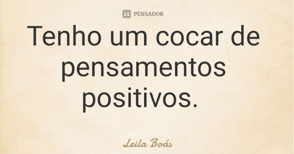 Tenho um cocar de pensamentos positivos.... Frase de Leila Boás.