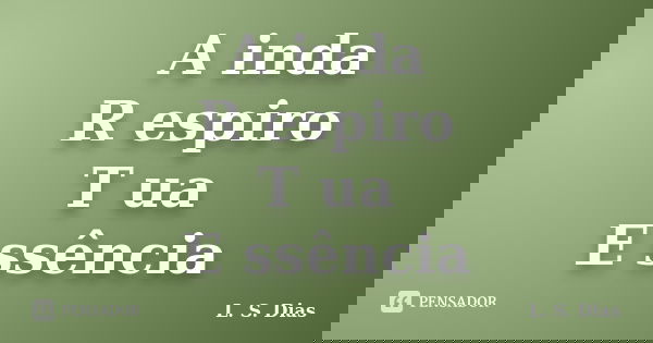 A inda R espiro T ua E ssência... Frase de L. S. Dias.