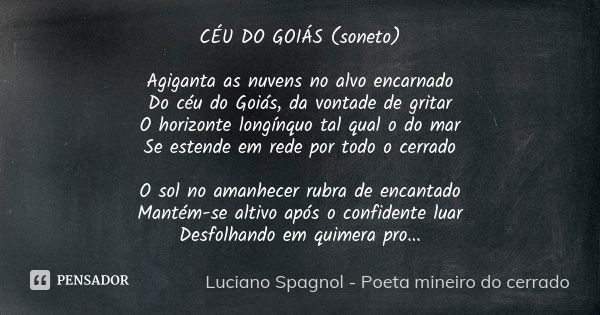 Poesia feita em Goyaz