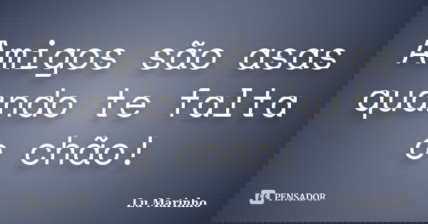 Amigos são asas quando te falta o chão!... Frase de Lu Marinho.