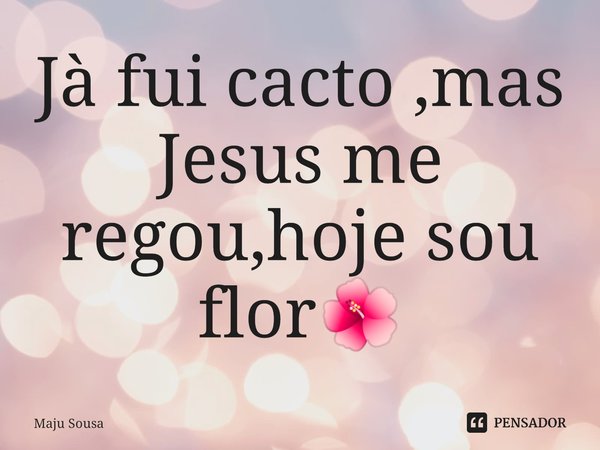 ⁠Jà fui cacto ,mas Jesus me regou,hoje sou flor🌺... Frase de Maju Sousa.