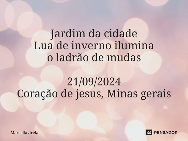 ⁠Jardim da cidade Lua de inverno ilumina o ladrão de mudas 21/09/2024 Coração de jesus, Minas gerais... Frase de Marcellavirela.