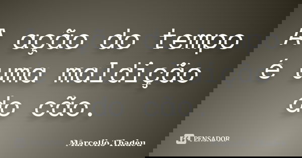 A ação do tempo é uma maldição do cão.... Frase de Marcello Thadeu.