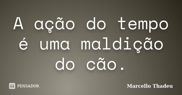 A ação do tempo é uma maldição do cão.... Frase de Marcello Thadeu.