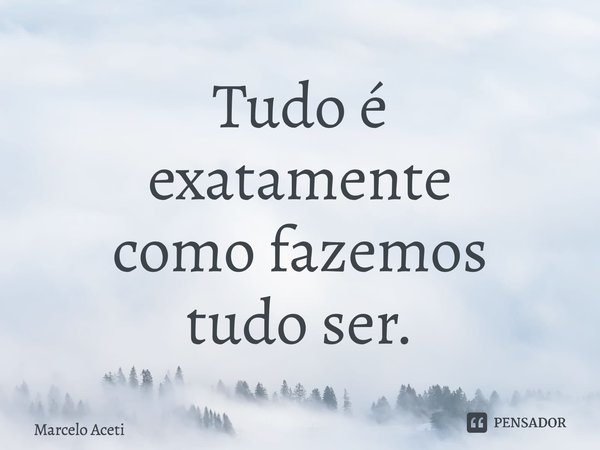 ⁠Tudo é exatamente como fazemos tudo ser.... Frase de Marcelo Aceti.