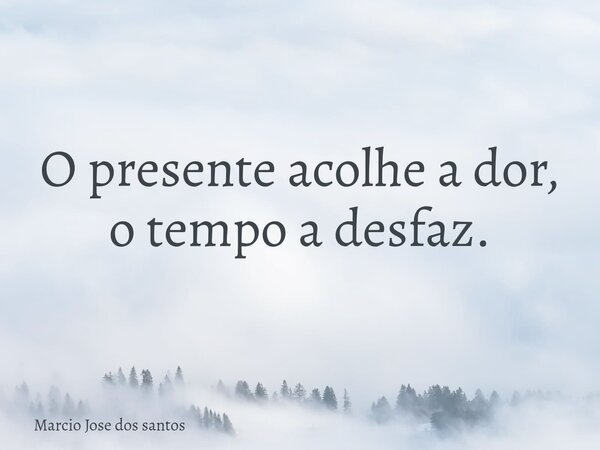 O presente acolhe a dor, o tempo a desfaz.... Frase de Marcio Jose dos santos.