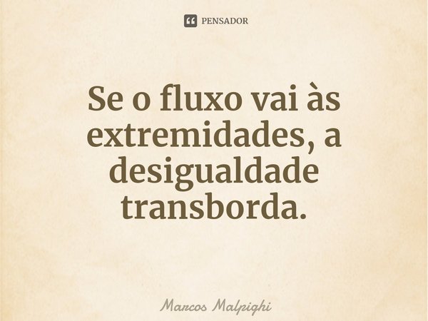 ⁠Se o fluxo vai às extremidades, a desigualdade transborda.... Frase de Marcos Malpighi.