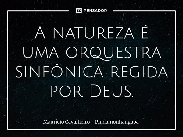 ⁠A natureza é uma orquestra sinfônica regida por Deus.... Frase de Maurício Cavalheiro - Pindamonhangaba.