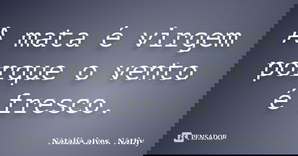 A mata é virgem porque o vento é fresco.... Frase de Natalia alves...Nathy.