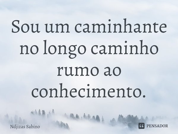 ⁠Sou um caminhante no longo caminho rumo ao conhecimento.... Frase de Ndjizas Sabino.