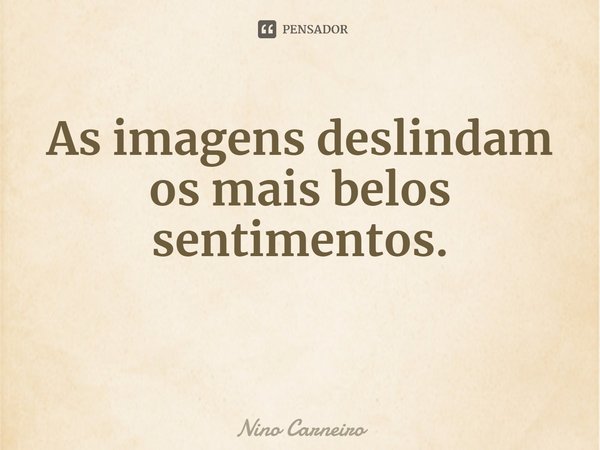 ⁠As imagens deslindam os mais belos sentimentos.... Frase de Nino Carneiro.