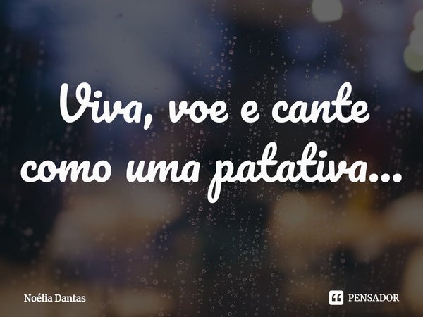 Viva, voe e cante como uma patativa...⁠... Frase de Noélia Dantas.