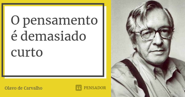 O pensamento é demasiado curto... Frase de Olavo de Carvalho.