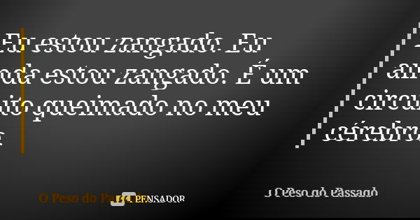 Eu estou zangado. Eu ainda estou zangado. É um circuito queimado no meu cérebro.... Frase de O Peso do Passado.