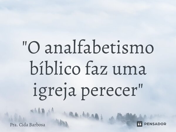 ⁠"O analfabetismo bíblico faz uma igreja perecer"... Frase de Pra. Cida Barbosa.