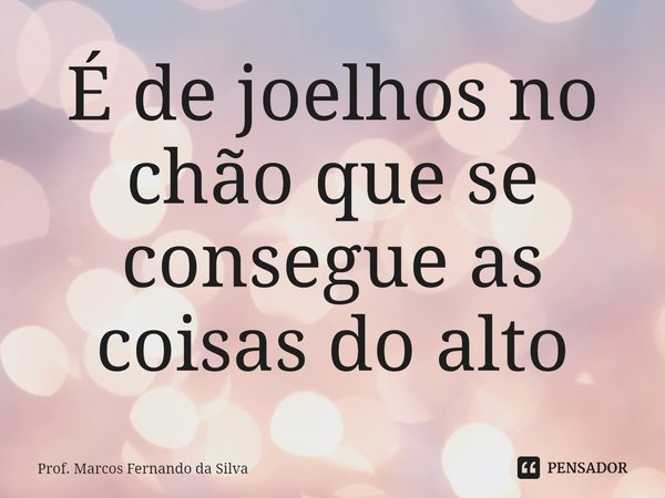 ⁠É de joelhos no chão que se consegue as coisas do alto... Frase de Prof. Marcos Fernando da Silva.