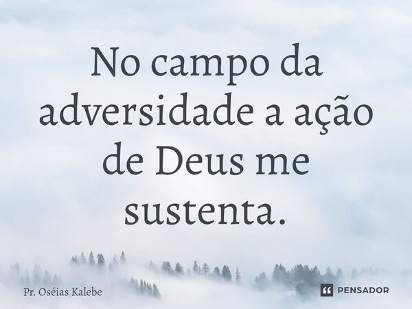⁠No campo da adversidade a ação de Deus me sustenta.... Frase de Pr. Oséias Kalebe.