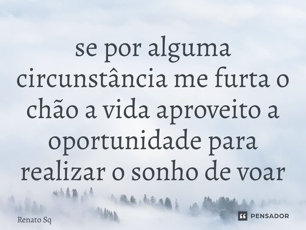 se ⁠por alguma circunstância me furta o chão a vida aproveito a oportunidade para realizar o sonho de voar... Frase de Renato Sq.