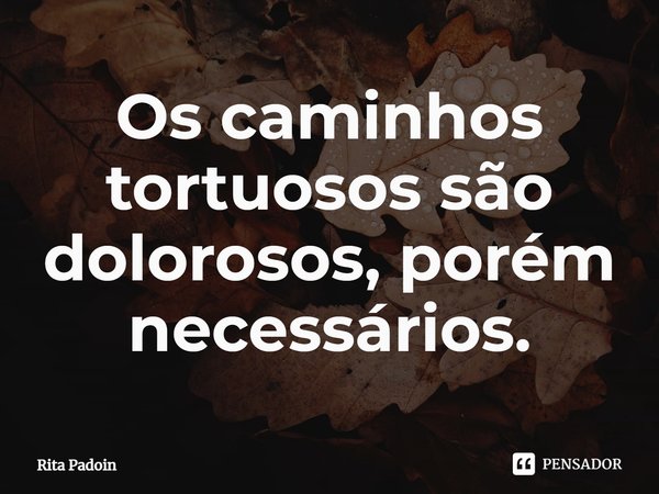 ⁠Os caminhos tortuosos são dolorosos, porém necessários.... Frase de Rita Padoin.