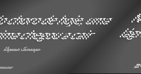 No choro de hoje, uma lágrima chegou a cair... Frase de Rogerio Camargo.