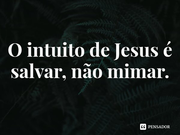 ⁠O intuito de Jesus é salvar, não mimar.... Frase de Rogerio Cerqueira Jr.