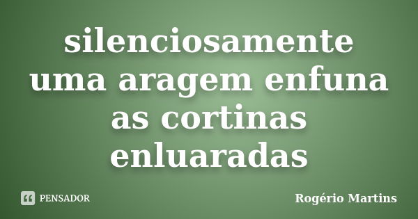 silenciosamente
uma aragem enfuna
as cortinas enluaradas... Frase de Rogério Martins.