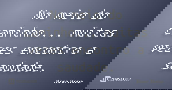 No meio do caminho... muitas vezes encontro a saudade.... Frase de Rose Bona.