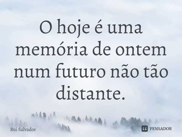 ⁠O hoje é uma memória de ontem num futuro não tão distante.... Frase de Rui Salvador.