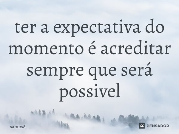 ter a expectativa do momento é ⁠acreditar sempre que será possível... Frase de santos8.