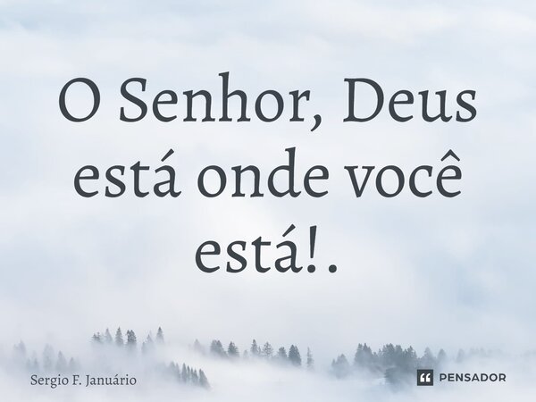 ⁠O Senhor, Deus está onde você está!.... Frase de Sergio F. Januario.