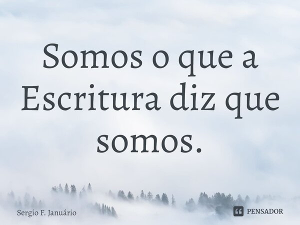 ⁠Somos o que a Escritura diz que somos.... Frase de Sergio F. Januario.