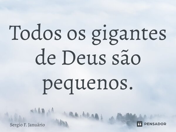 ⁠Todos os gigantes de Deus são pequenos.... Frase de Sergio F. Januario.