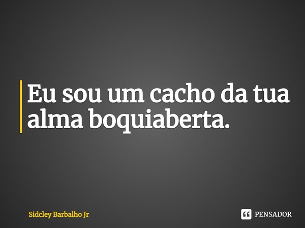 ⁠Eu sou um cacho da tua alma boquiaberta.... Frase de Sidcley Barbalho Jr.