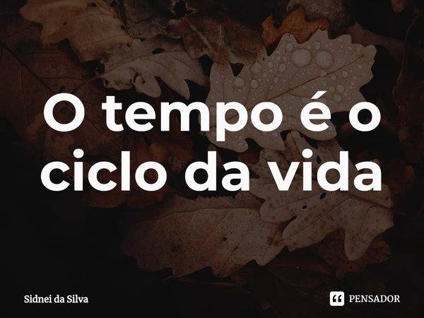 ⁠O tempo é o ciclo da vida... Frase de Sidnei Da Silva.