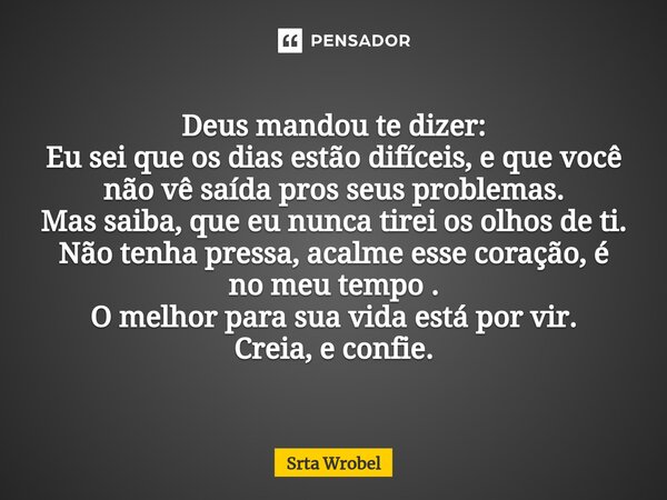 DEUS MANDOU TE DIZER QUE NA SUA VIDA SENTIMENTAL VAI TER VITÓRIA! 