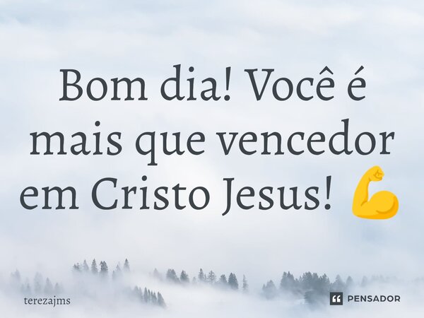 ⁠Bom dia! Você é mais que vencedor em Cristo Jesus! 💪... Frase de Terezajms.