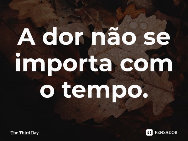 ⁠A dor não se importa com o tempo.... Frase de The Third Day.