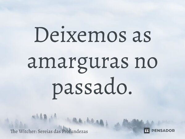 ⁠Deixemos as amarguras no passado.... Frase de The Witcher: Sereias das Profundezas.