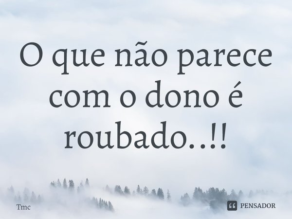 O que não parece com o dono é roubado..!!⁠... Frase de Tmc.