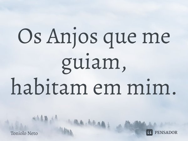 ⁠Os Anjos que me guiam, habitam em mim.... Frase de Toniolo Neto.