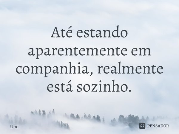 ⁠Até estando aparentemente em companhia, realmente está sozinho.... Frase de Uno.