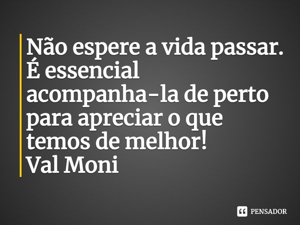 ⁠não Espere A Vida Passar É Val Moni Pensador 7900