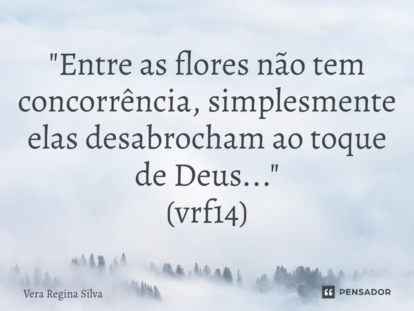 ⁠"Entre as flores não tem concorrência, simplesmente elas desabrocham ao toque de Deus..." (vrf14)... Frase de Vera Regina Silva.
