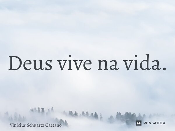 ⁠Deus vive na vida.... Frase de Vinicius Schuartz Caetano.