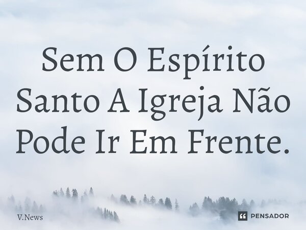 ⁠Sem O Espírito Santo A Igreja Não Pode Ir Em Frente.... Frase de V.News.