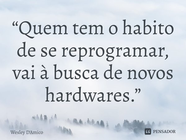 ⁠“Quem tem o habito de se reprogramar, vai à busca de novos hardwares.”... Frase de Wesley D'Amico.